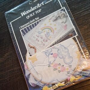 WonderArt Quilt Top with Unicorn Design